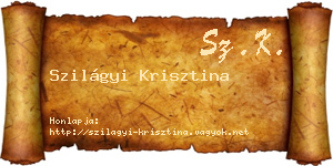 Szilágyi Krisztina névjegykártya